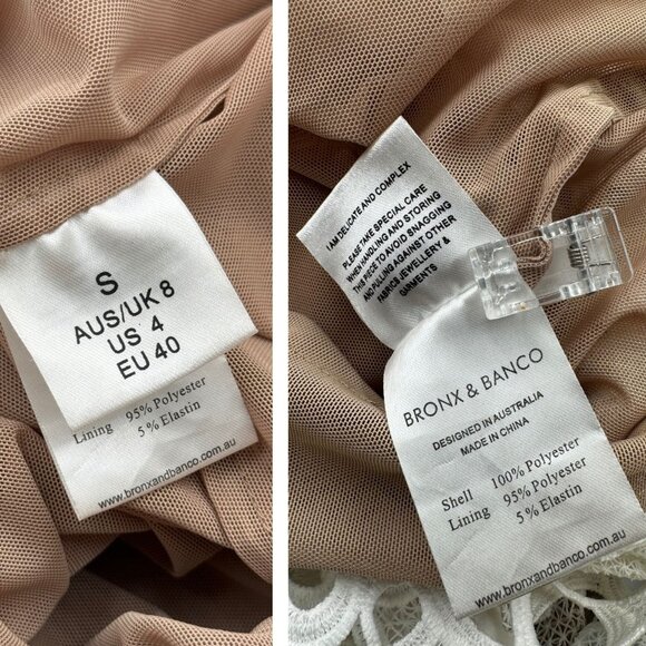 🆕 BRONX & BANCO 🧿 NWT Donna White Ruffled Lace Midi Dress, Sz S - US 4 - Picture 15 of 16